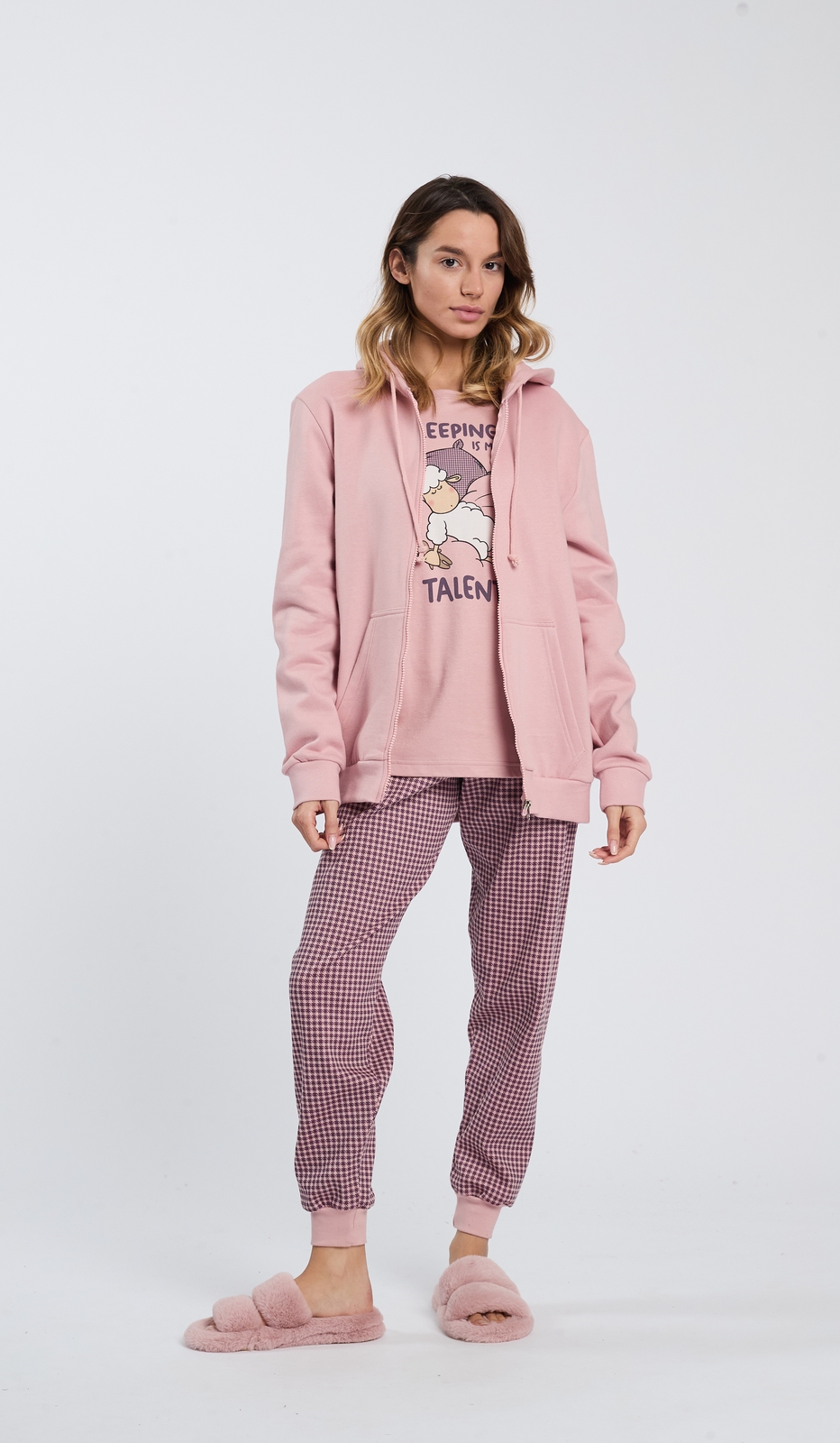 Felpa Full Zip con Cappuccio Sleeping Talent in Comodo Cotone al 100 Percento