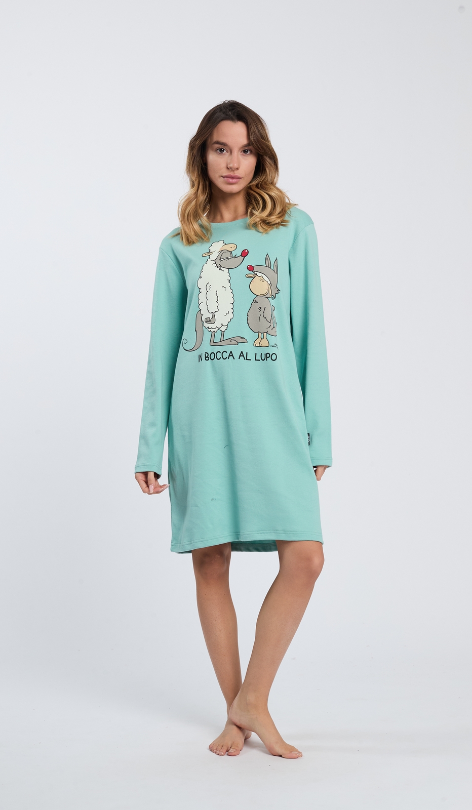 Camicia da notte In Bocca al Lupo pernotte serena e stilosa in cotone purissimo