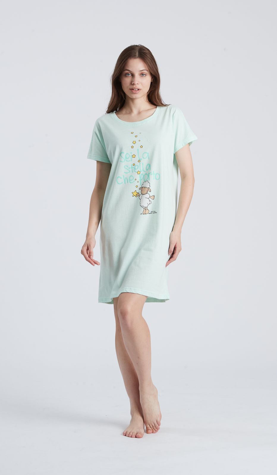 CAMICIA NOTTE GIROCOLLO MM - STELLA DONNA