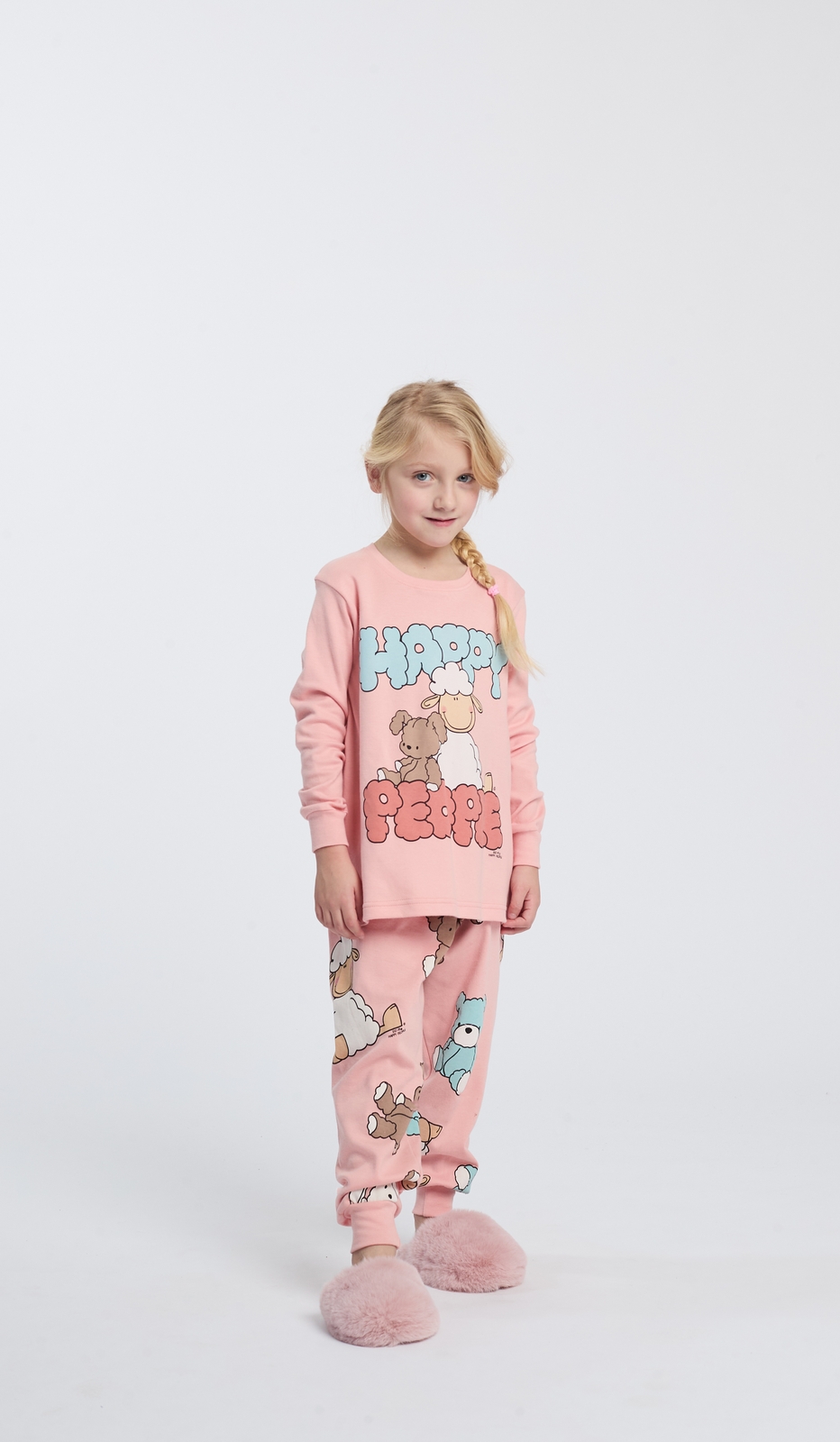 Pigiama Girocollo Bimba Happy Bear in Cotone Morbido e Confortevole per Notte da Sogno