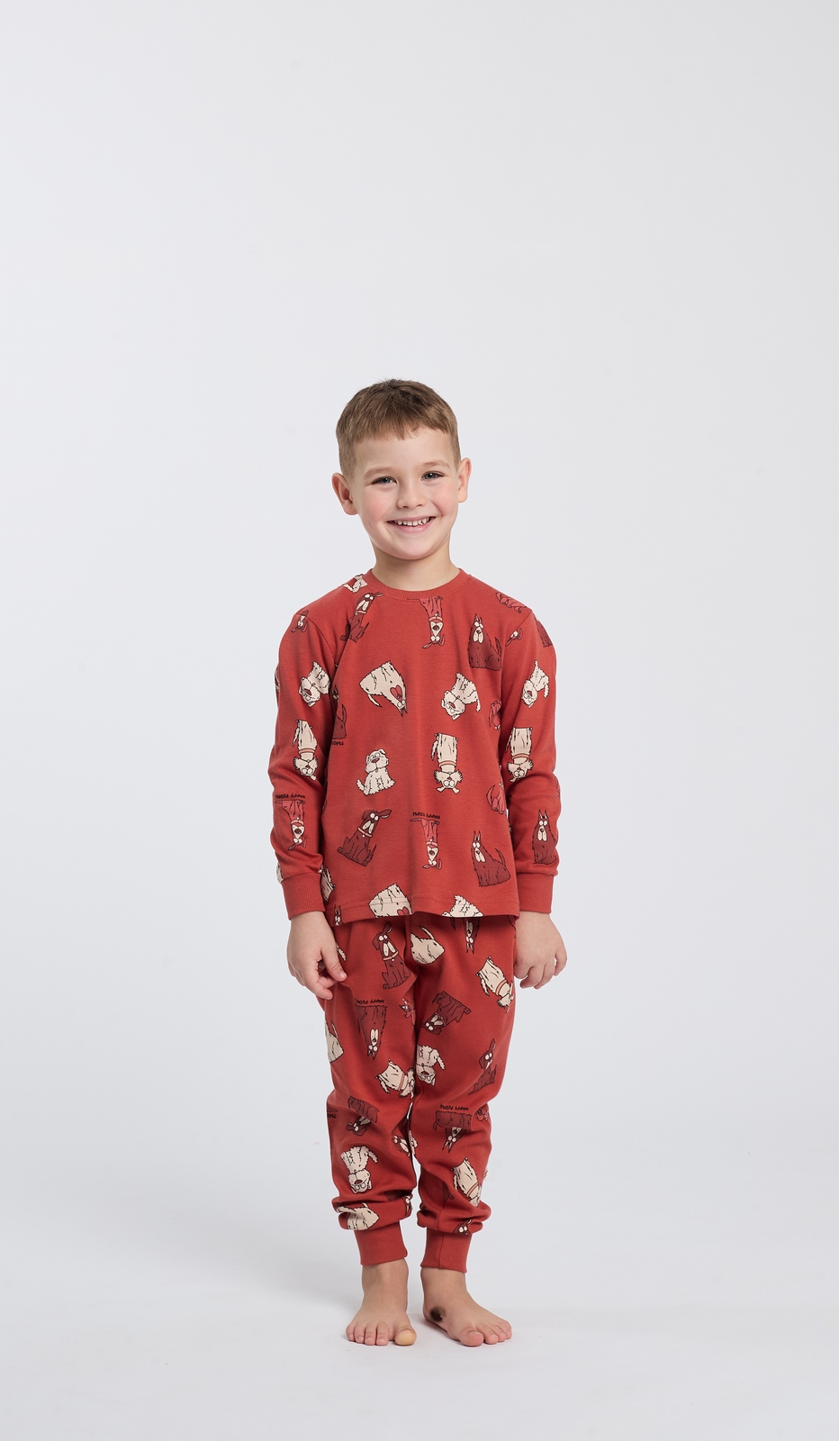 Pigiama girocollo per bimbo in cotone morbido e confortevole per notti serene e piene di sogni