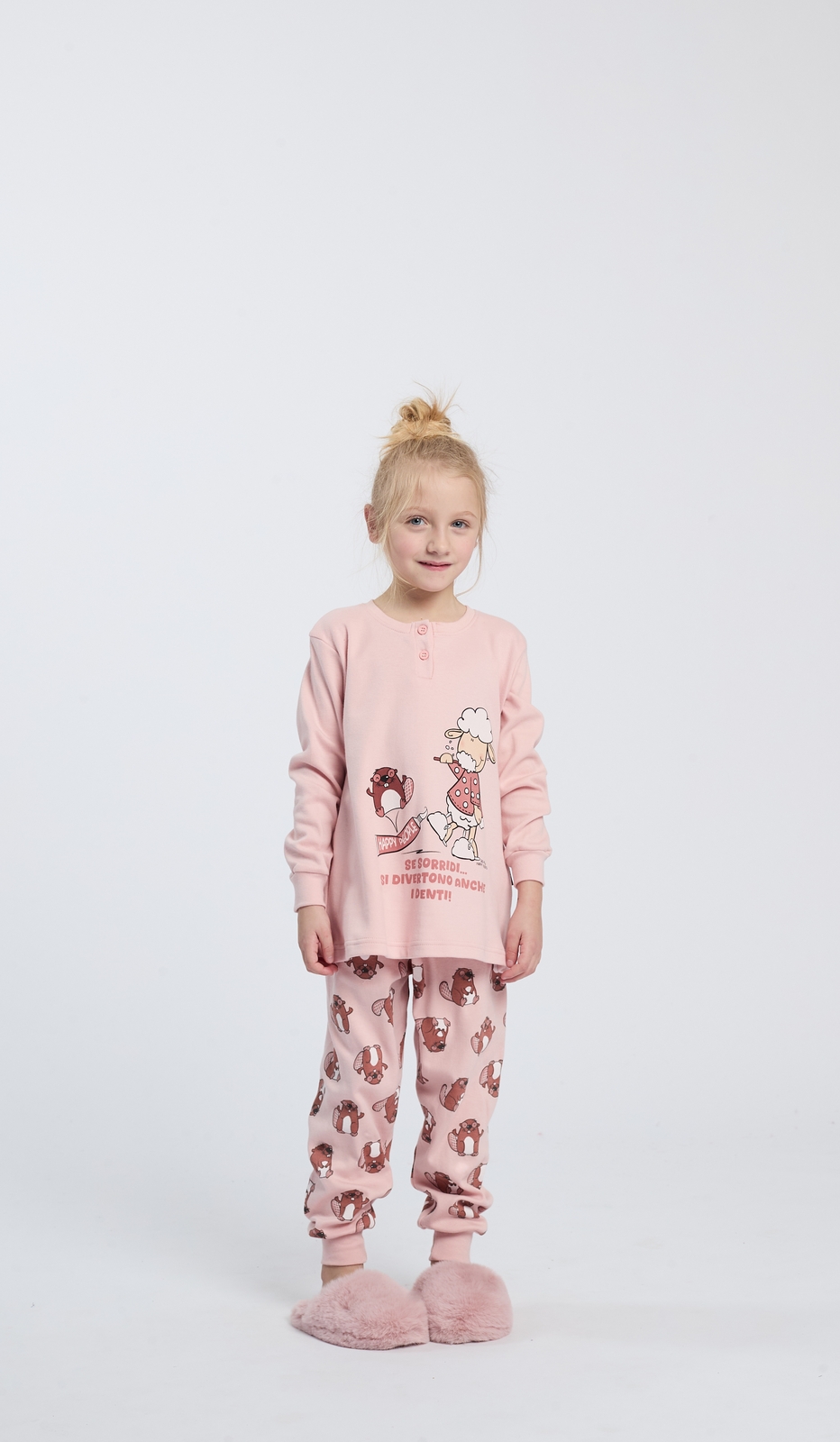 Pigiama Serafino per Bimba Sorridi in Cotone Morbido e Confortevole