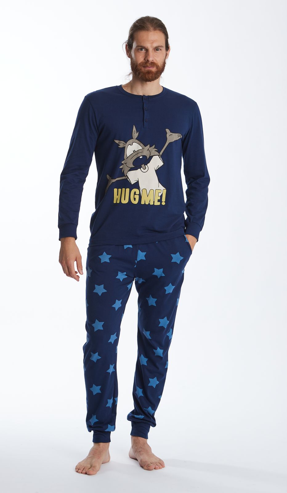 Pigiama Serafino Uomo HUG ME 100% CO: Comfort e Calore per le Tue Notti!