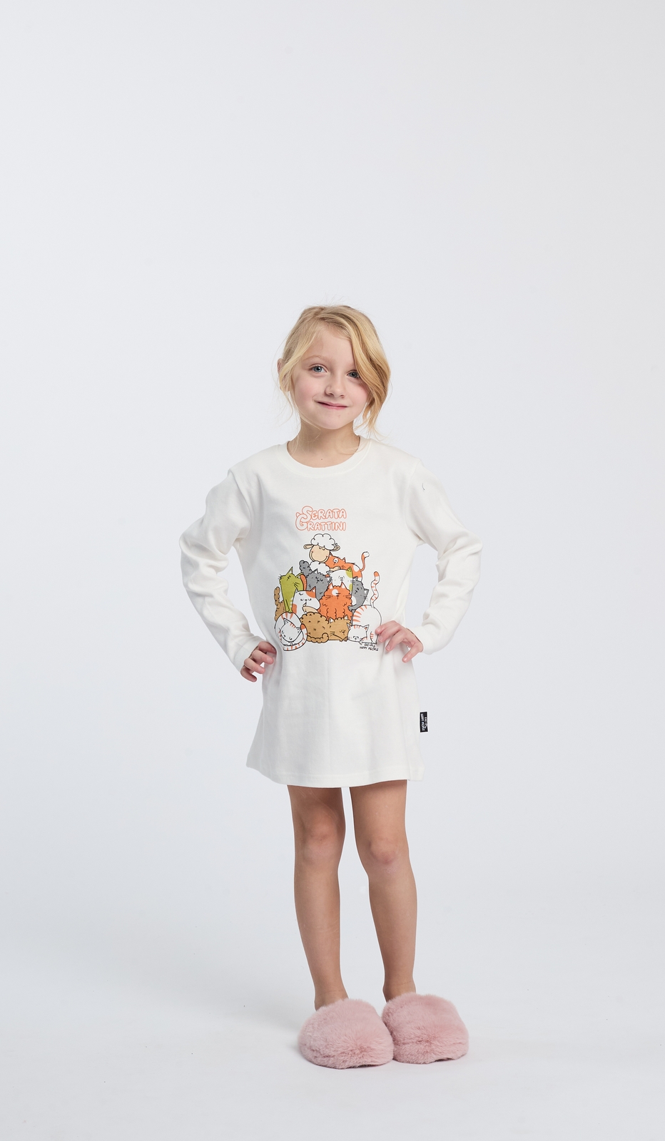 Camicia da Notte Bimba Serata Grattini in 100% Cotone per Notti Magiche e Confortevoli