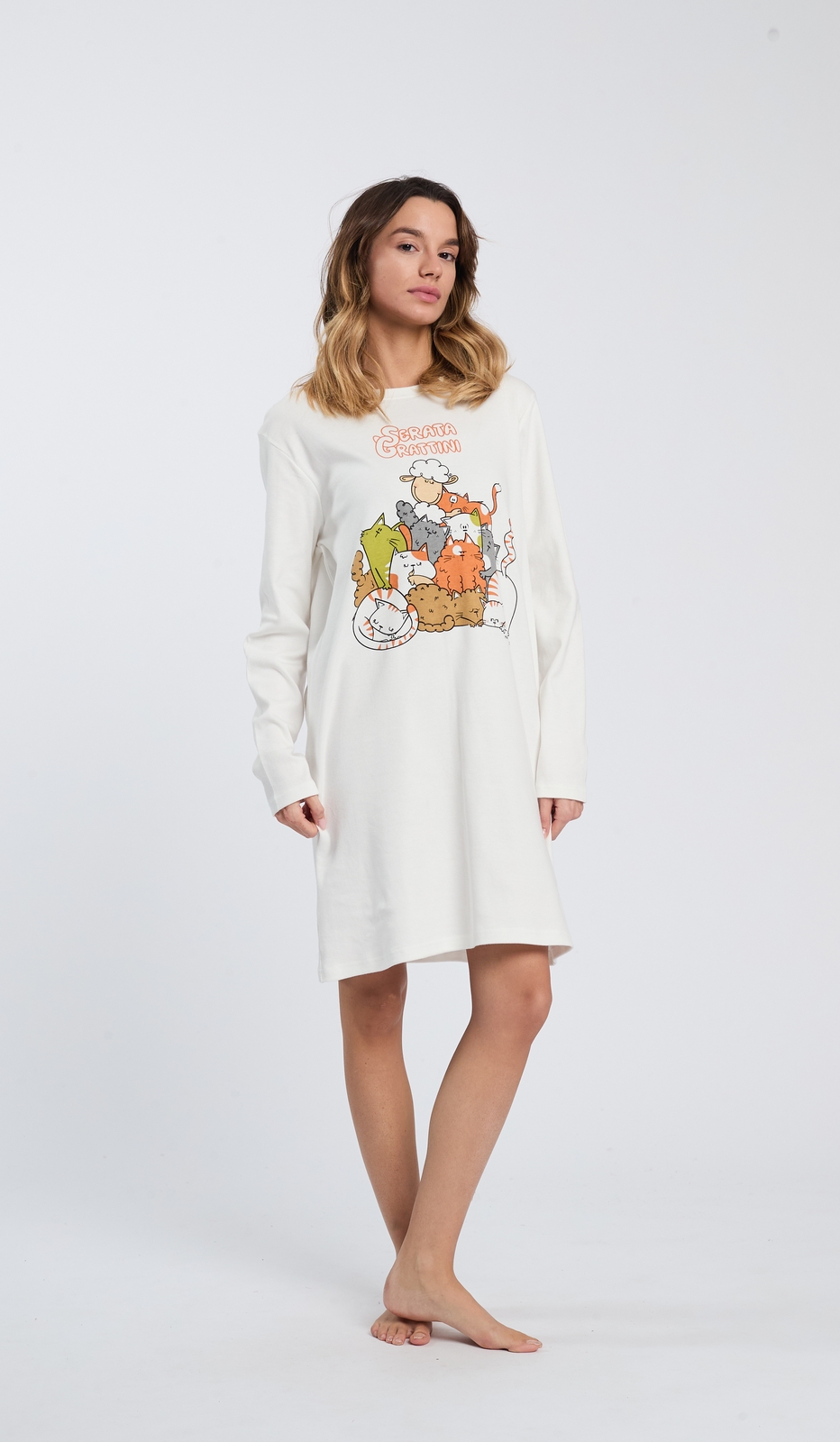 Camicia da notte Serata Grattini in morbido cotone per notti di dolce relax e comfort