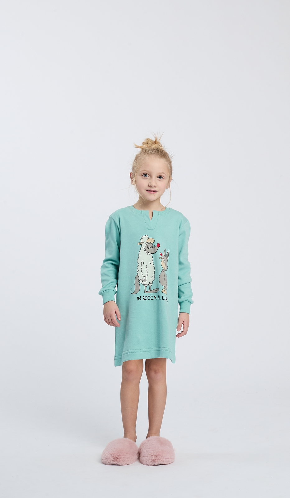 Camicia da Notte Bimba In Bocca al Lupo in Cotone Morbido e Confortevole
