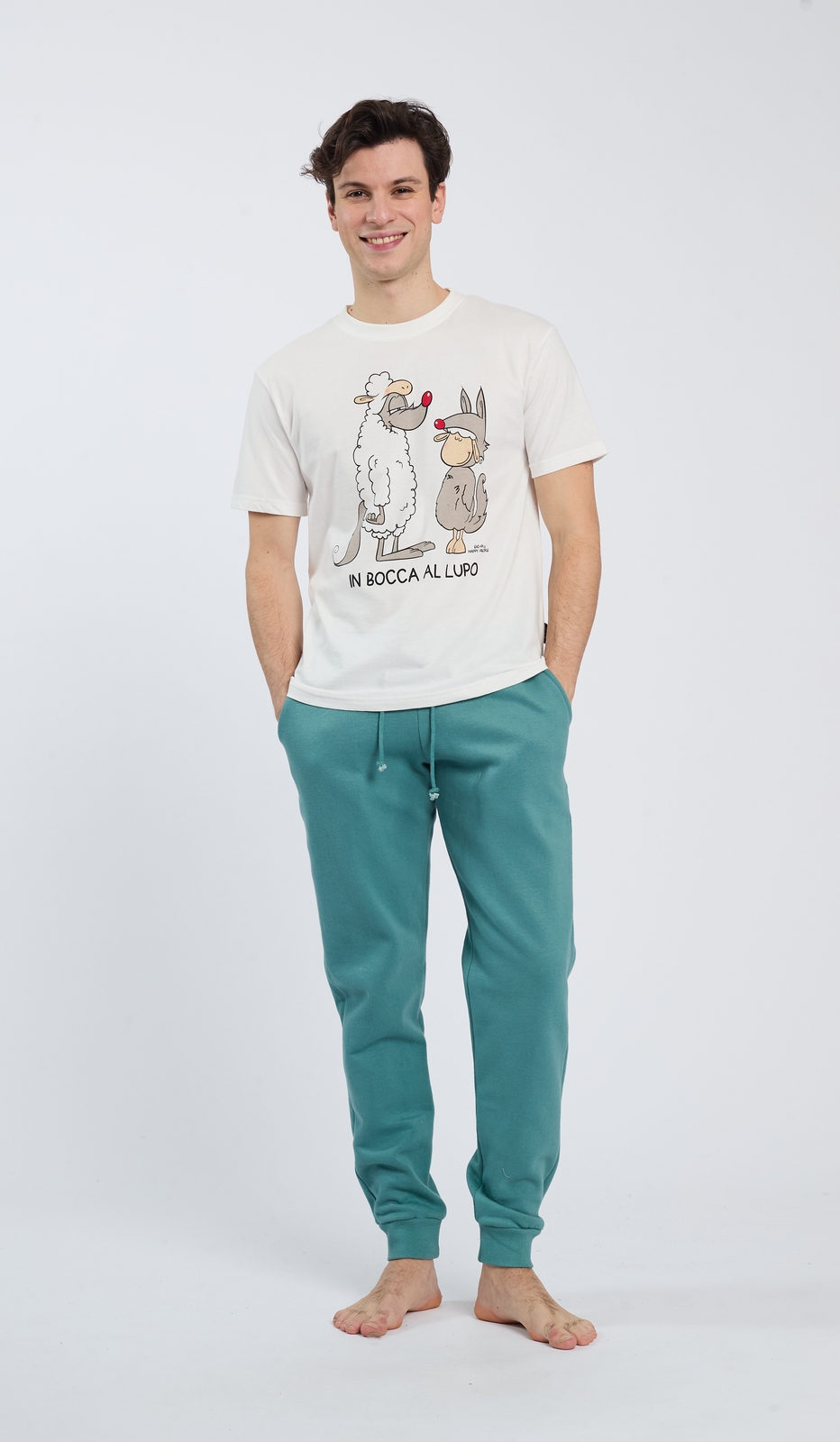 Tshirt In Bocca al Lupo Uomo in Cotone Morbido per un Look Casual e Unico