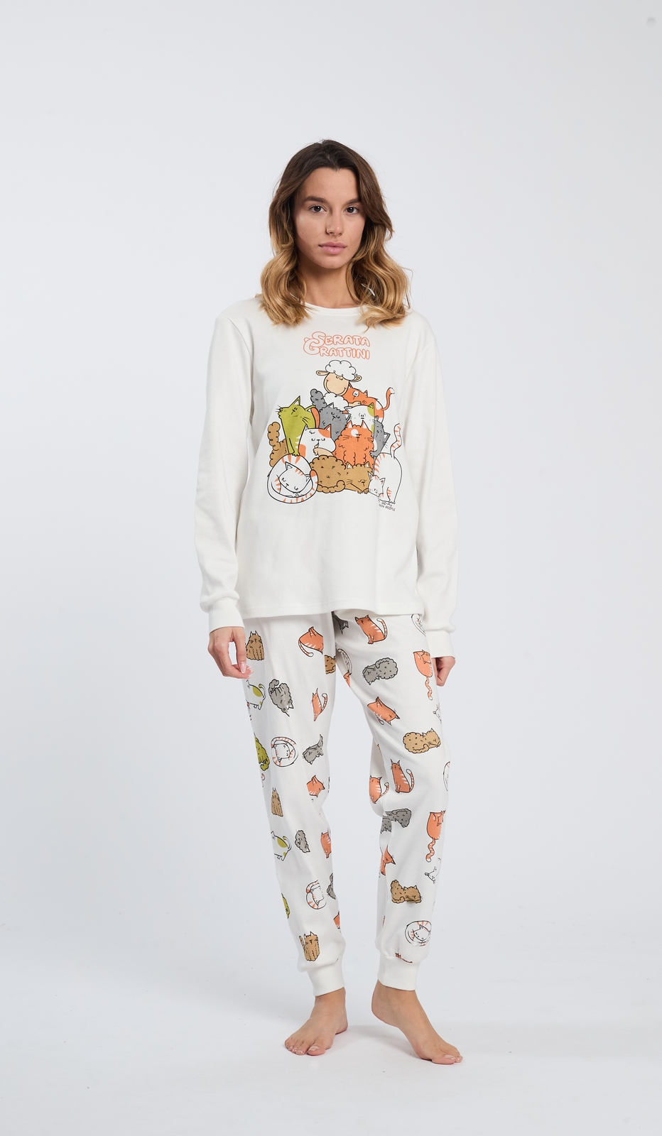 Pigiama Girocollo Serata Grattini in Morbidissimo Cotone per Notti da Sogno