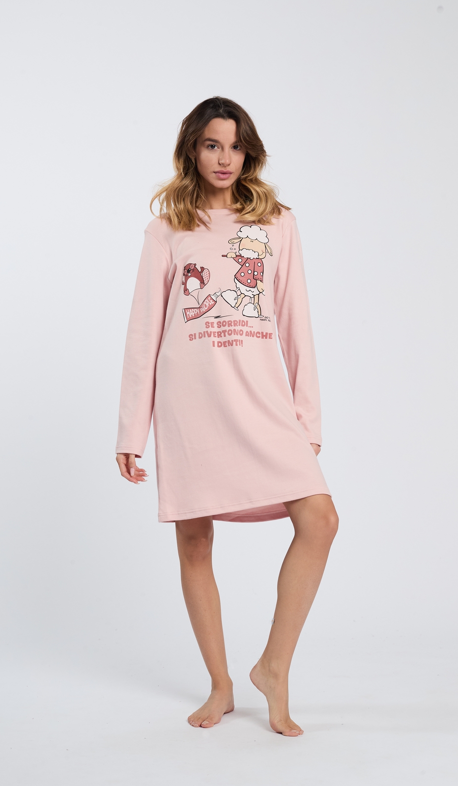 Camicia da notte Sorridi in morbido cotone per notti di puro relax