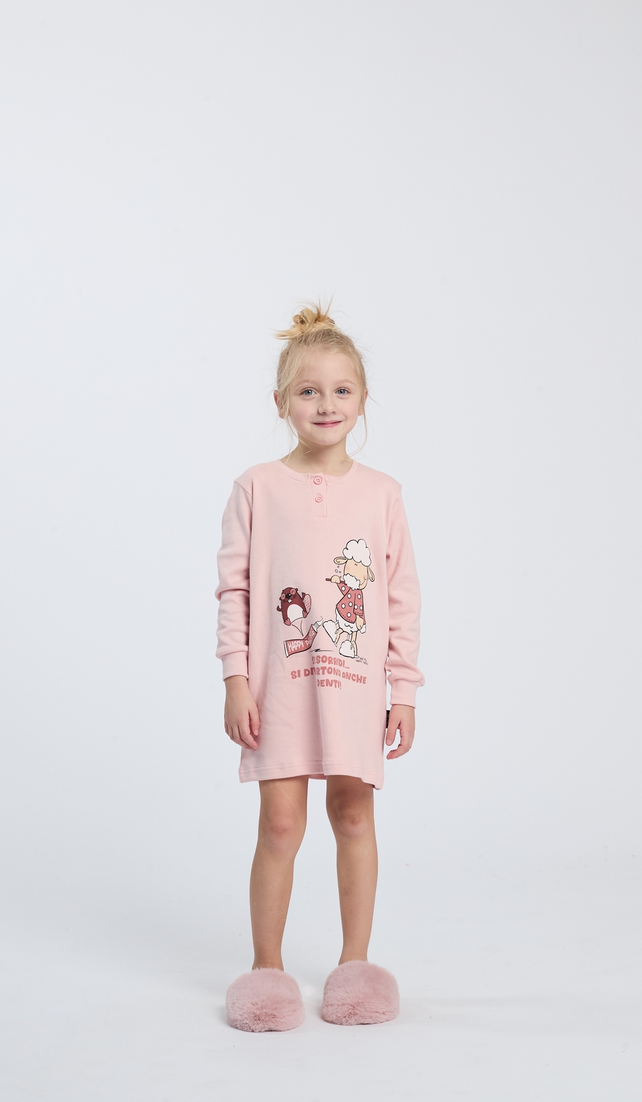 Camicia da notte bimba Sorridi in cotone morbido per sogni dolci e notti serene