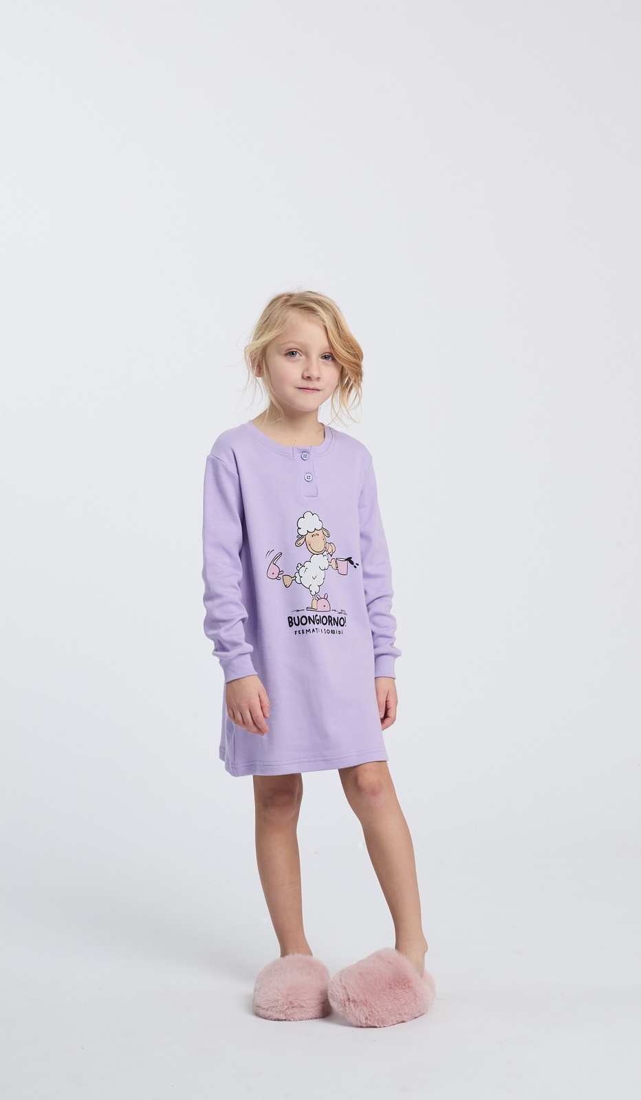 Camicia da notte bimba Buongiorno in cotone morbido per sogni dolci e notti tranquille