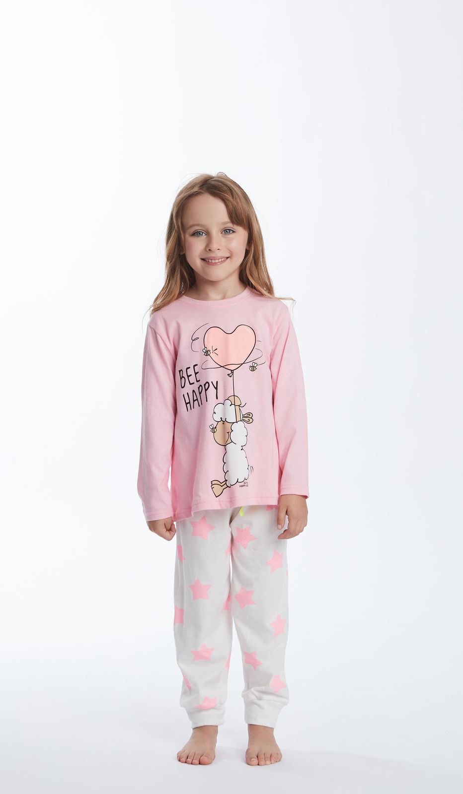 Pigiama Girocollo BE HAPPY Bimba 100% Cotone: Gioia e Sogni Colorati