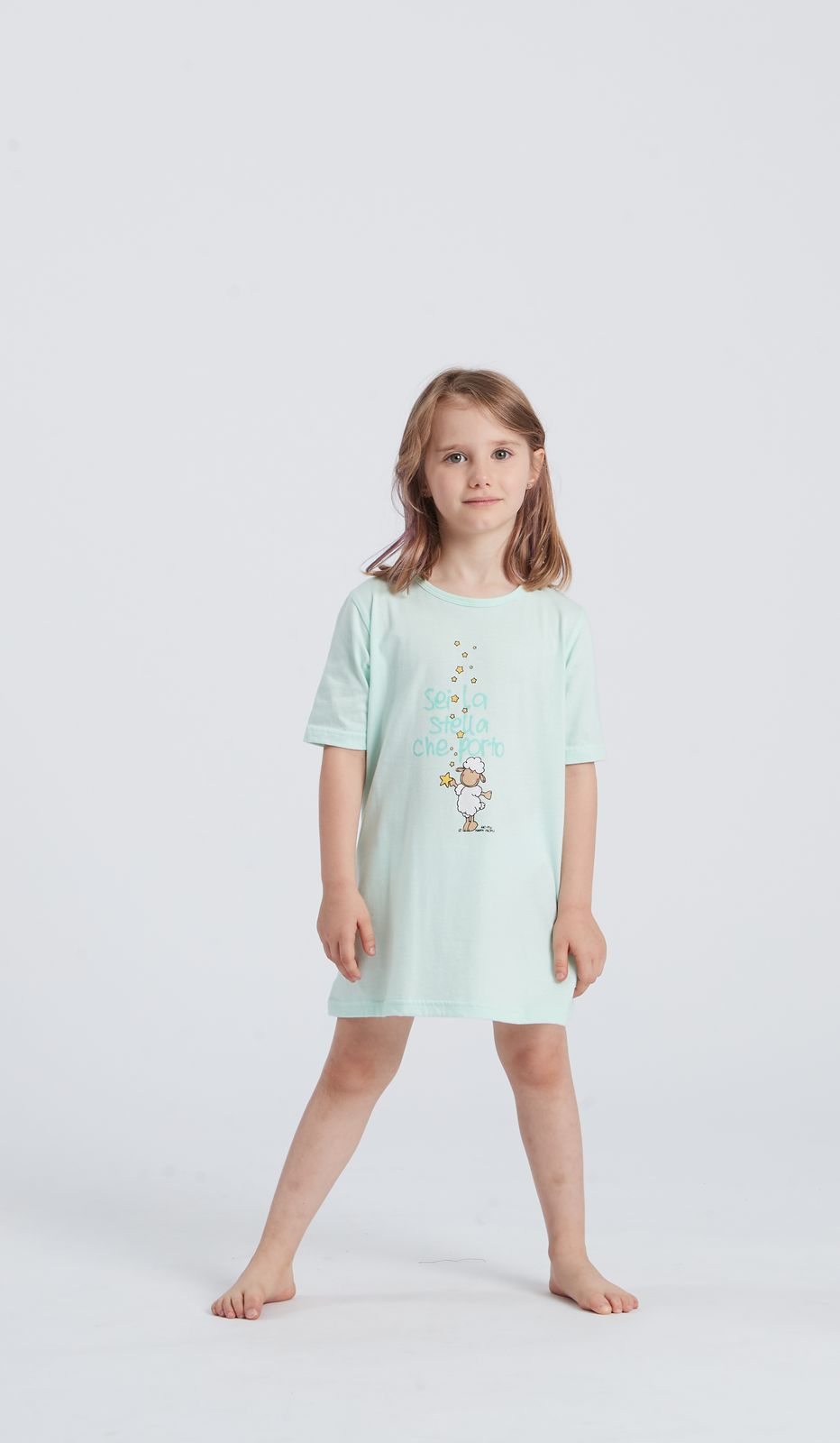 CAMICIA NOTTE GIROCOLLO MM BIMBA - STELLA DONNA